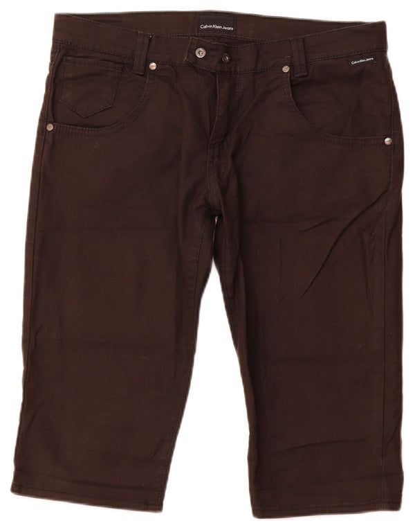 Calvin Klein Womens Bermuda Shorts W31 Medium  Brown Cotton