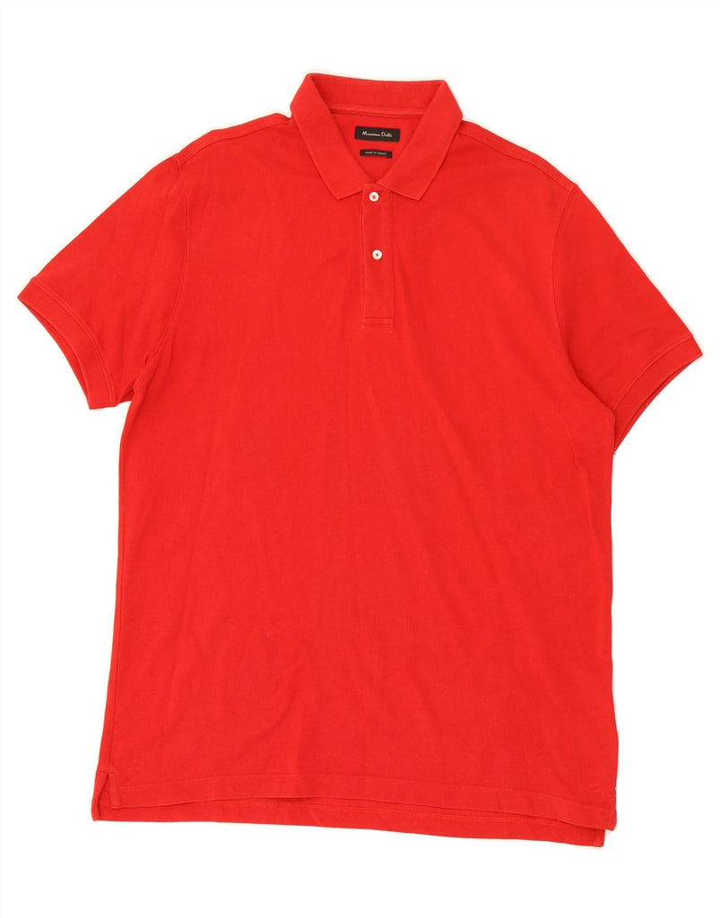 MASSIMO DUTTI Mens Polo Shirt XL Red Cotton Vintage Massimo Dutti and Second-Hand Massimo Dutti from Messina Hembry 