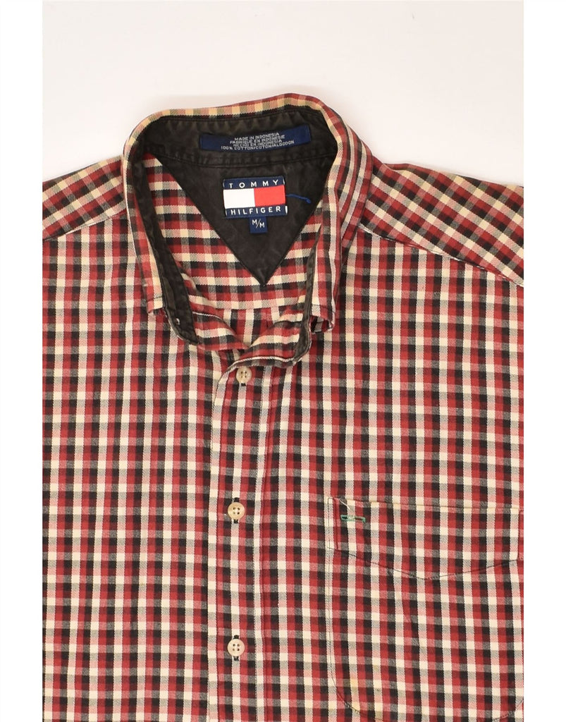 TOMMY HILFIGER Mens Shirt Medium Red Check Cotton | Vintage Tommy Hilfiger | Thrift | Second-Hand Tommy Hilfiger | Used Clothing | Messina Hembry 