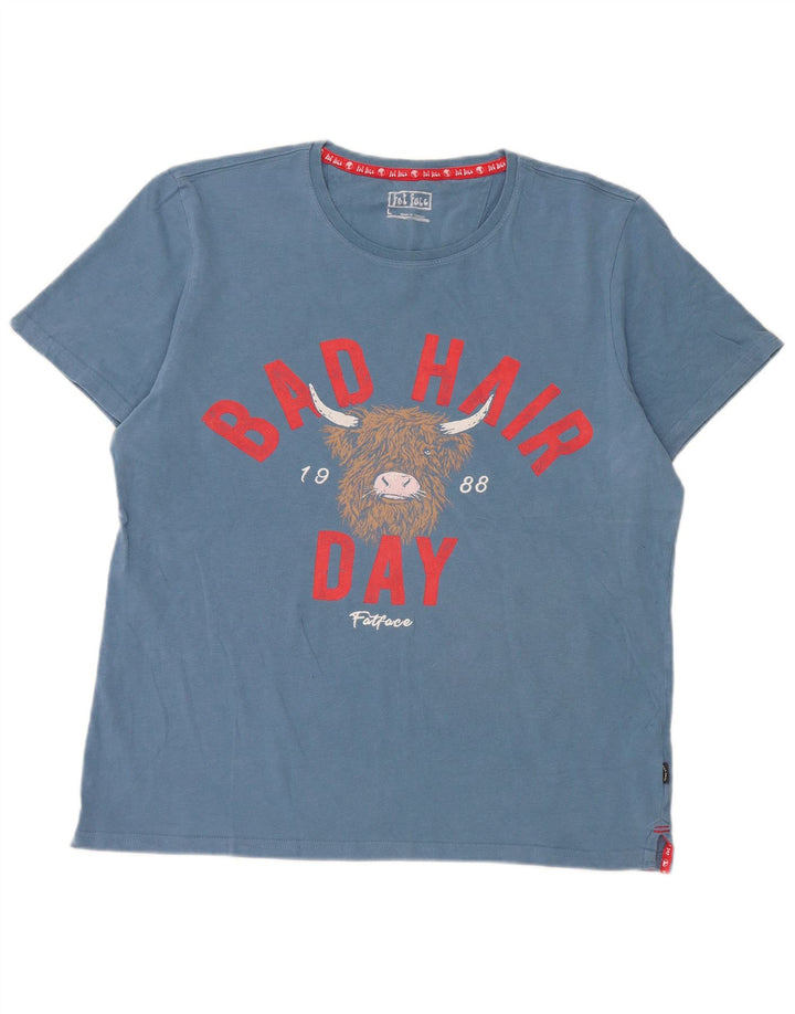 Fat Face Mens Graphic T-Shirt Top Large Blue Cotton