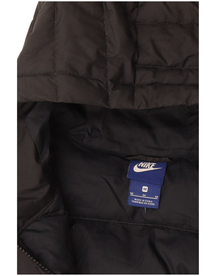 Nike Womens Hooded Padded Jacket UK 12 Medium Grey