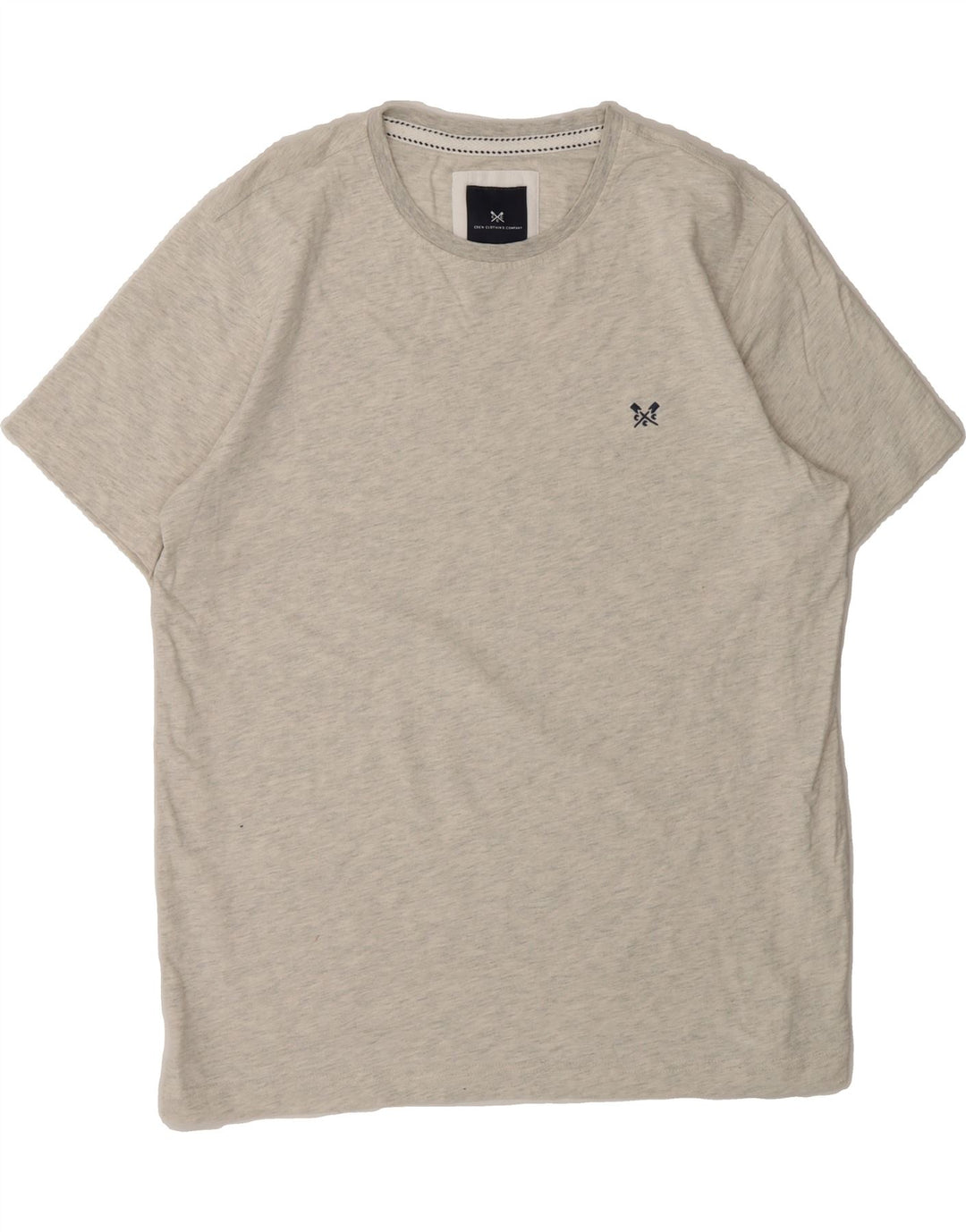 CREW CLOTHING Mens T-Shirt Top Large Grey Flecked Cotton Vintage Crew Clothing and Second-Hand Crew Clothing from Messina Hembry 