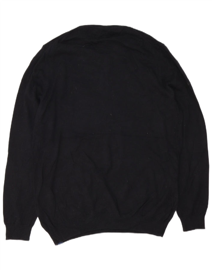 Superdry Mens Crew Neck Jumper Sweater 2XL Black Cotton