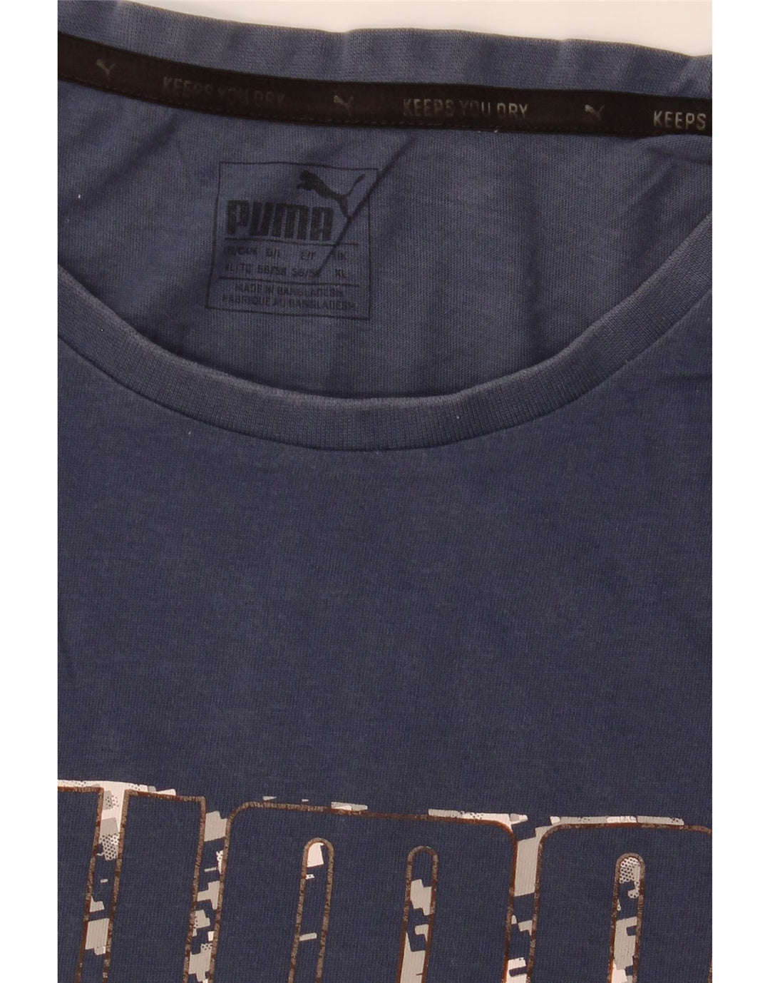 Puma Mens Graphic T-Shirt Top XL Navy Blue