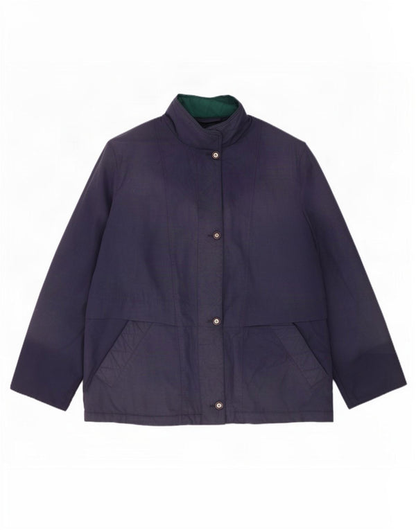 Marks & Spencer Womens Hooded Windbreaker Jacket UK 20 2XL Navy Blue