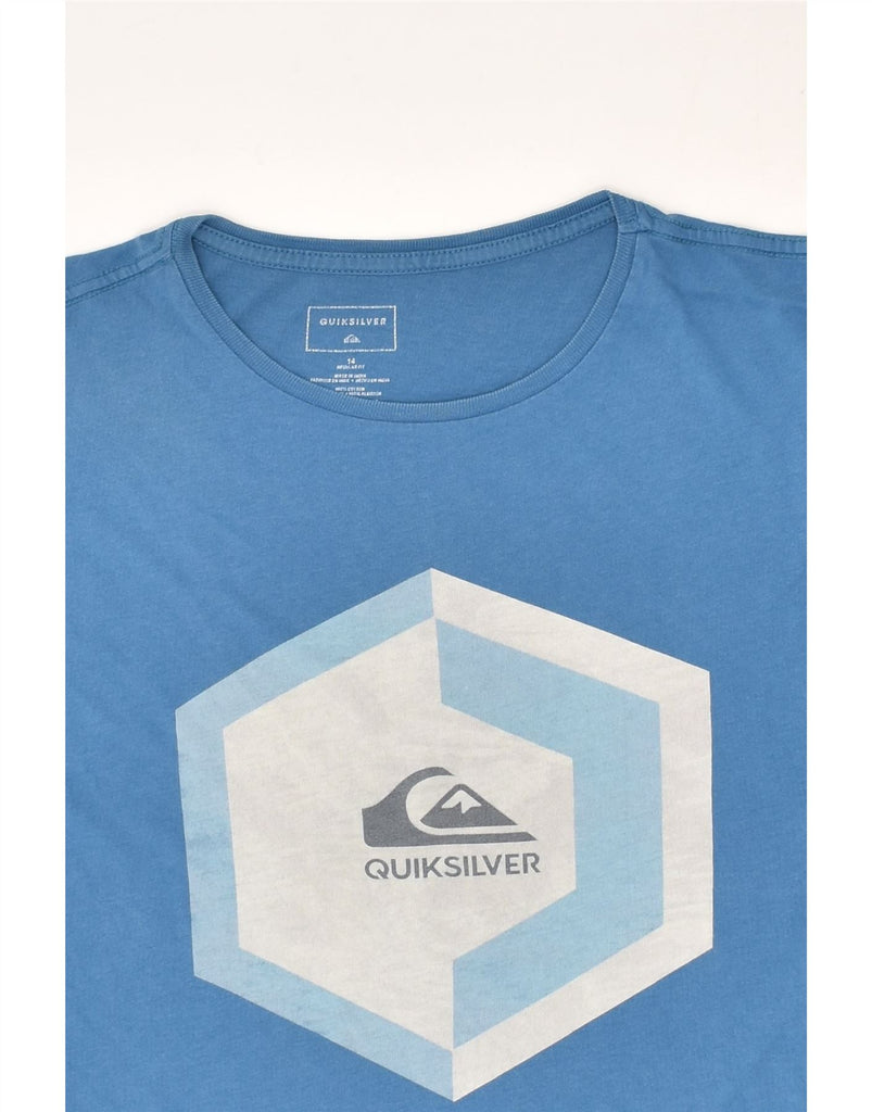 QUIKSILVER Boys Regular Fit Graphic T-Shirt Top 13-14 Years Blue Cotton | Vintage Quiksilver | Thrift | Second-Hand Quiksilver | Used Clothing | Messina Hembry 