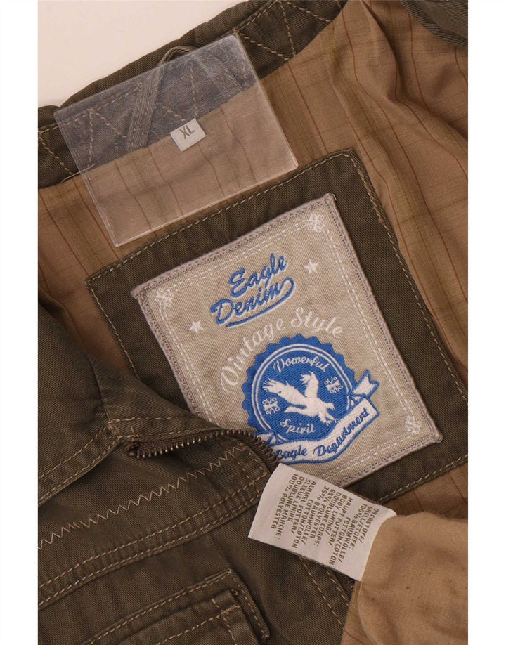 Vintage Mens Bomber Jacket UK 42 XL Khaki Cotton