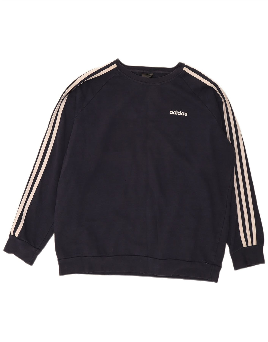 Adidas Womens Oversized Sweatshirt Jumper UK 12/14 Medium Navy Blue Cotton