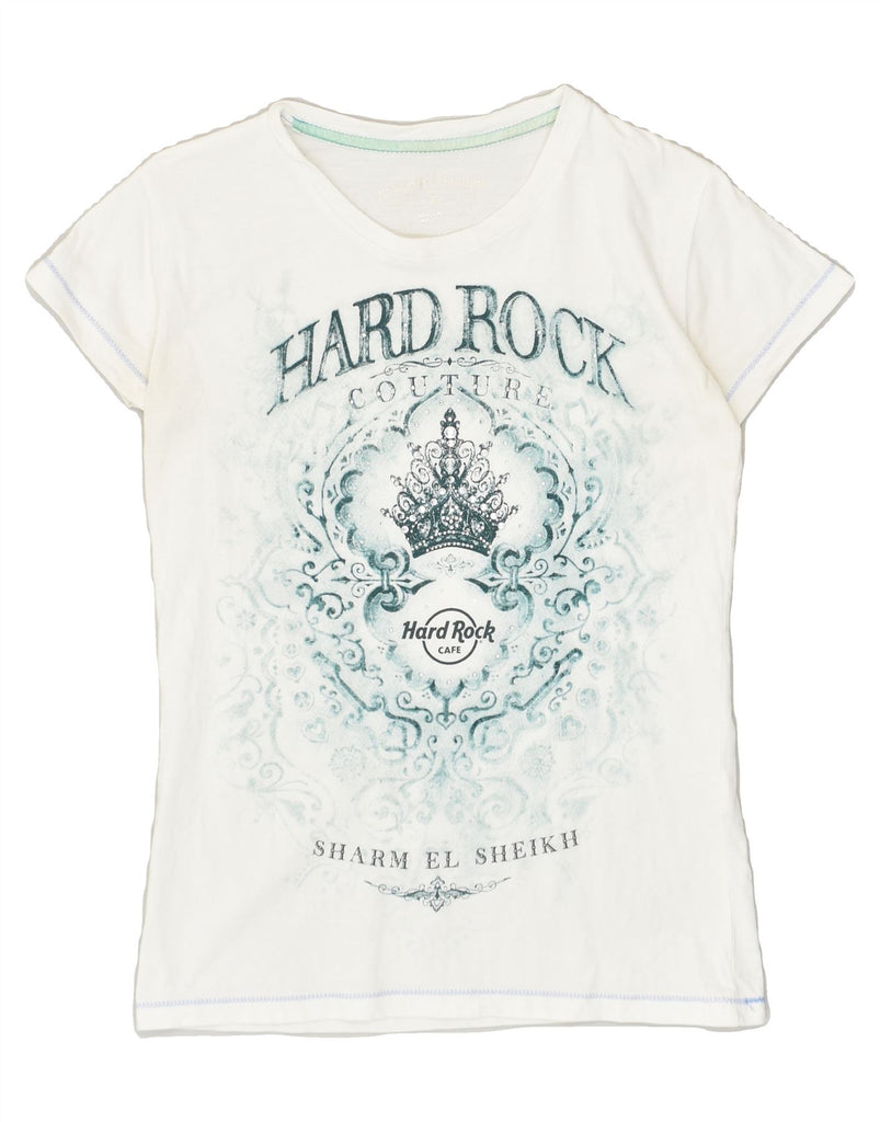 HARD ROCK CAFE Womens Sharm El-Sheikh T-Shirt Top UK 10 Small White Cotton | Vintage Hard Rock Cafe | Thrift | Second-Hand Hard Rock Cafe | Used Clothing | Messina Hembry 