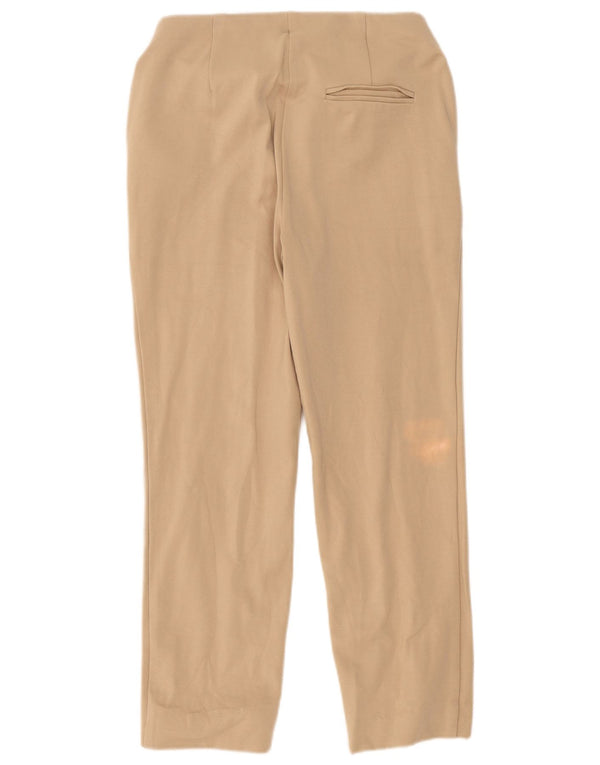 Marks & Spencer Womens Straight Casual Trousers UK 12 Medium W30 L26 Beige