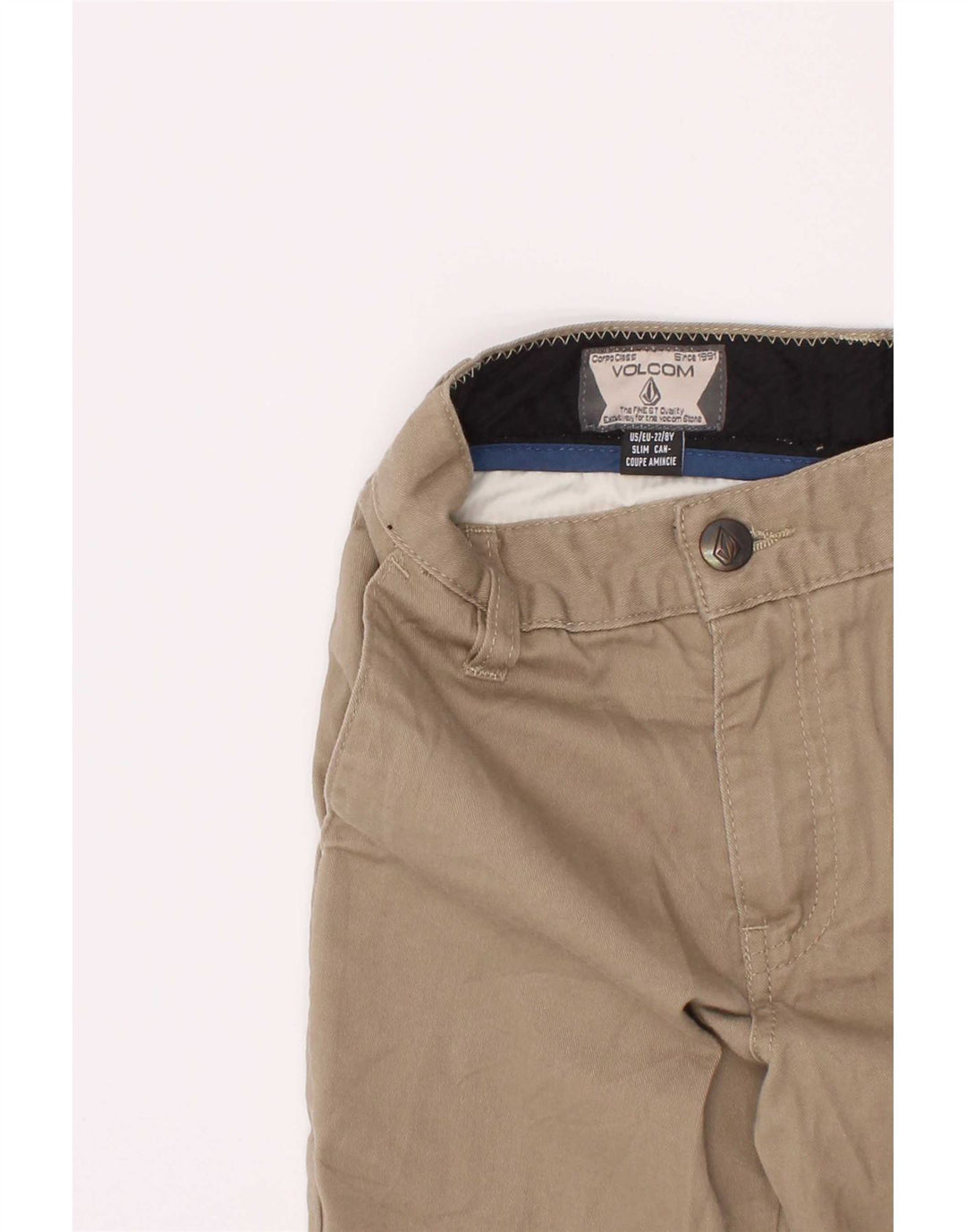 Volcom Boys Chino Shorts 7-8 Years W22 Beige Cotton