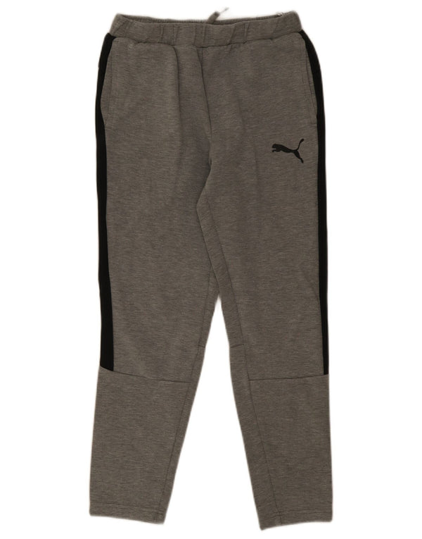 Puma Mens Tracksuit Trousers Small Grey Colourblock