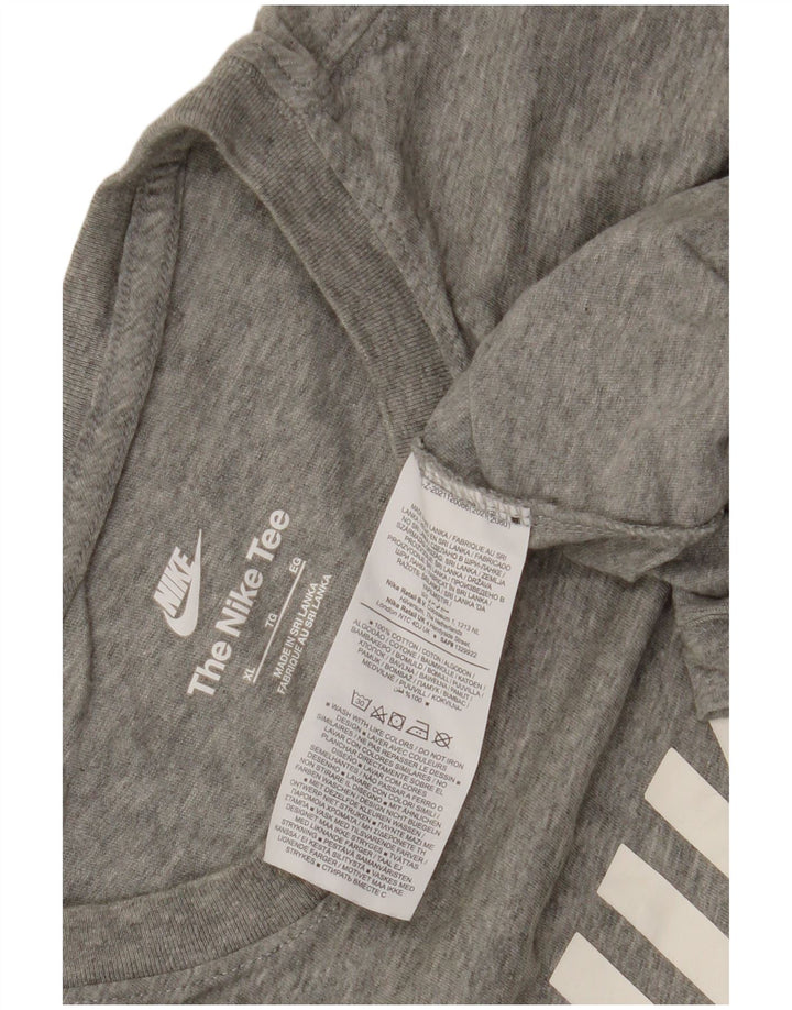 Nike Mens Graphic T-Shirt Top XL Grey Flecked Cotton