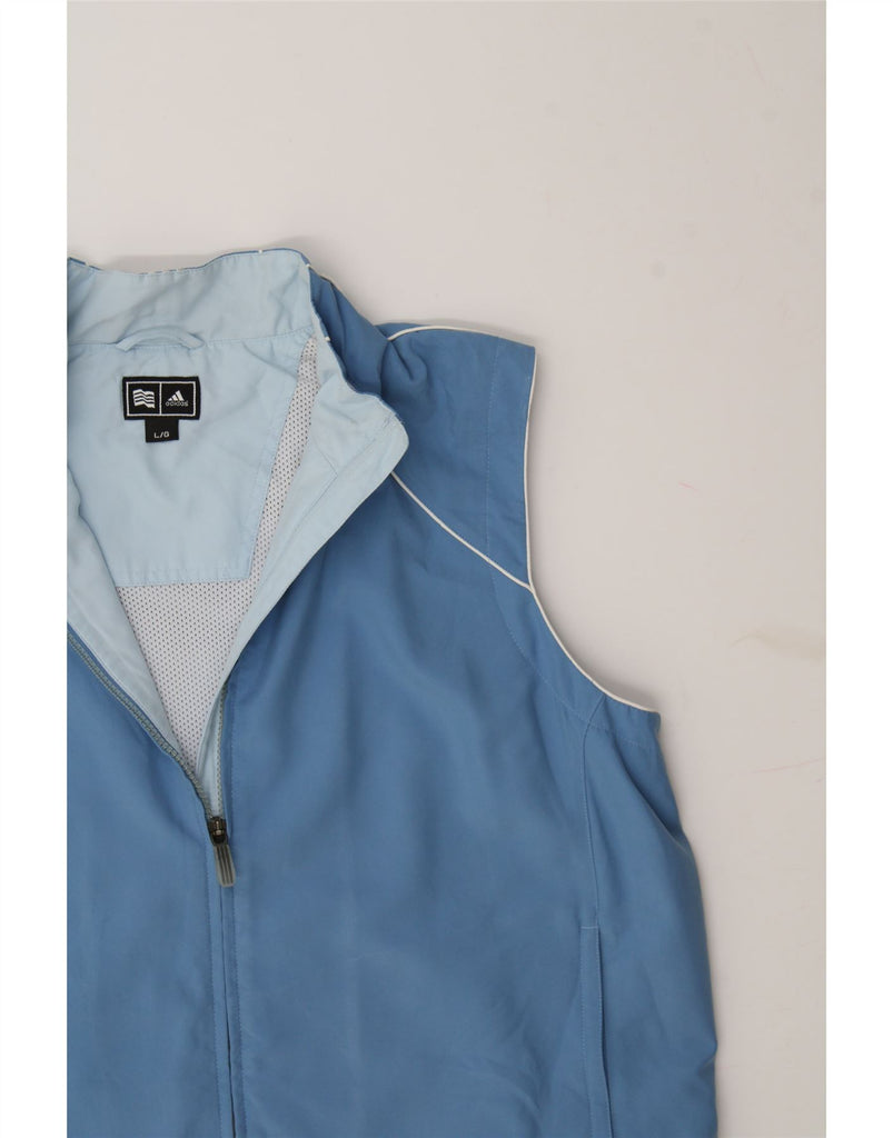 ADIDAS Womens Clima Proof Sleeveless Tracksuit Top Jacket UK 18 XL Blue Vintage Adidas and Second-Hand Adidas from Messina Hembry 