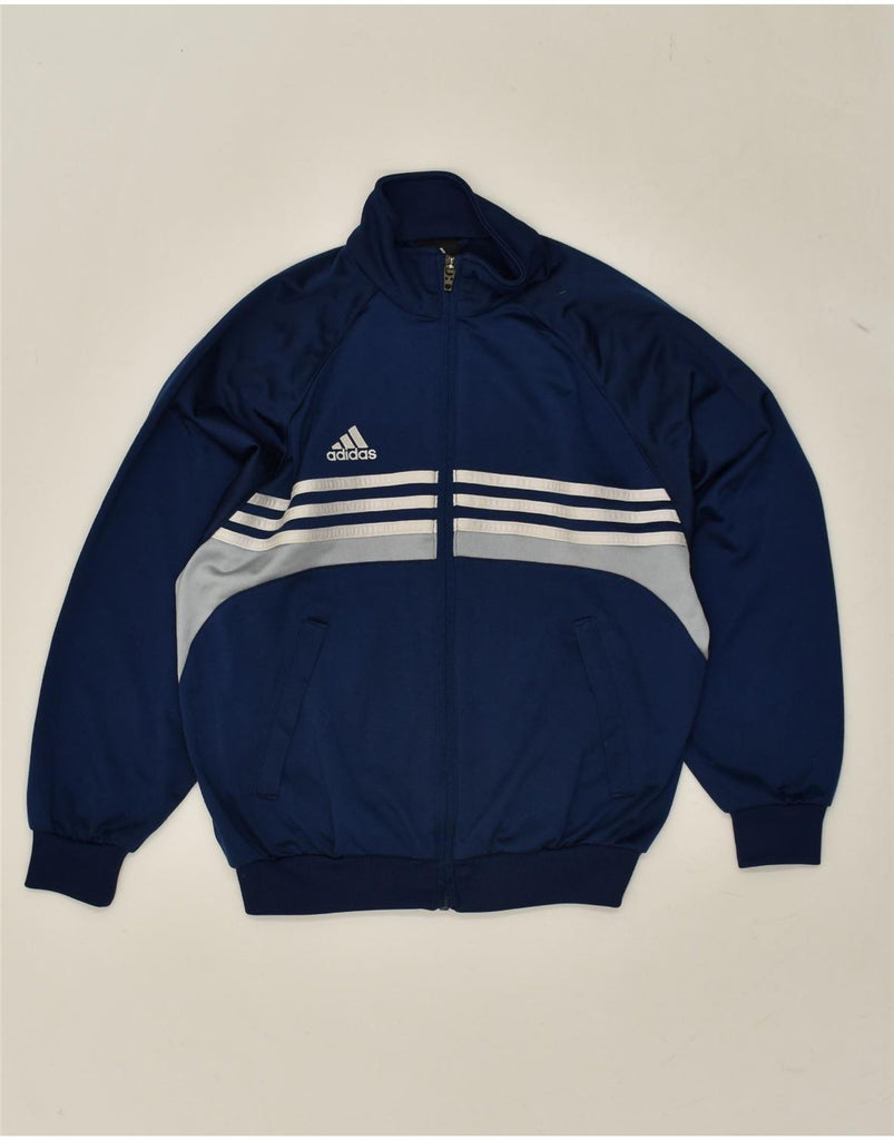 ADIDAS Boys Graphic Tracksuit Top Jacket 9-10 Years Medium Navy Blue | Vintage Adidas | Thrift | Second-Hand Adidas | Used Clothing | Messina Hembry 