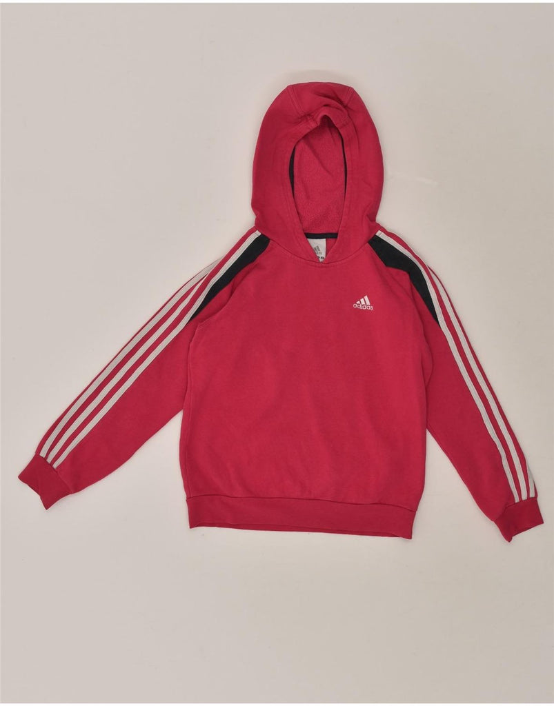 ADIDAS Girls Hoodie Jumper 9-10 Years Pink Cotton | Vintage Adidas | Thrift | Second-Hand Adidas | Used Clothing | Messina Hembry 