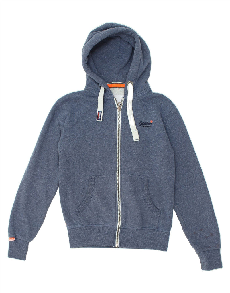 SUPERDRY Mens Zip Hoodie Sweater Small Blue Cotton | Vintage Superdry | Thrift | Second-Hand Superdry | Used Clothing | Messina Hembry 