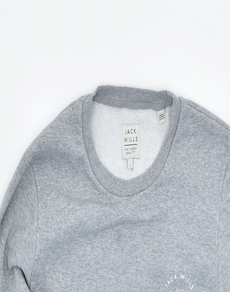 JACK WILLS Mens Sweatshirt Jumper Large Grey Cotton | Vintage | Thrift | Second-Hand | Used Clothing | Messina Hembry 