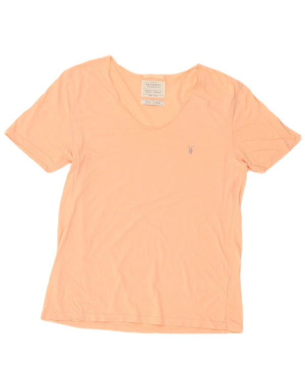 All Saints Womens T-Shirt Top UK 16 Large Pink Cotton