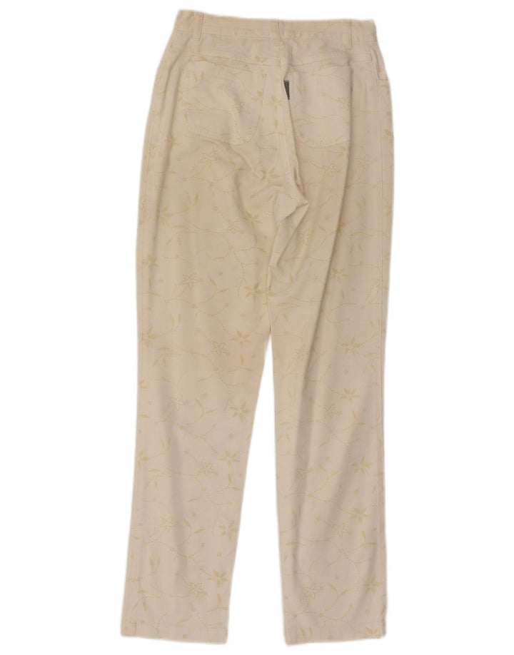 Fendissime Womens Regular Regular Fit Trousers W27 L29 White Floral Classic