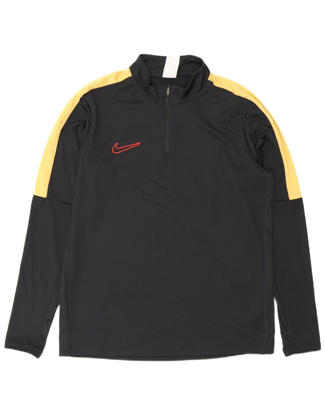 Nike Mens Dri Fit Zip Neck Pullover Tracksuit Top Large Black Colourblock