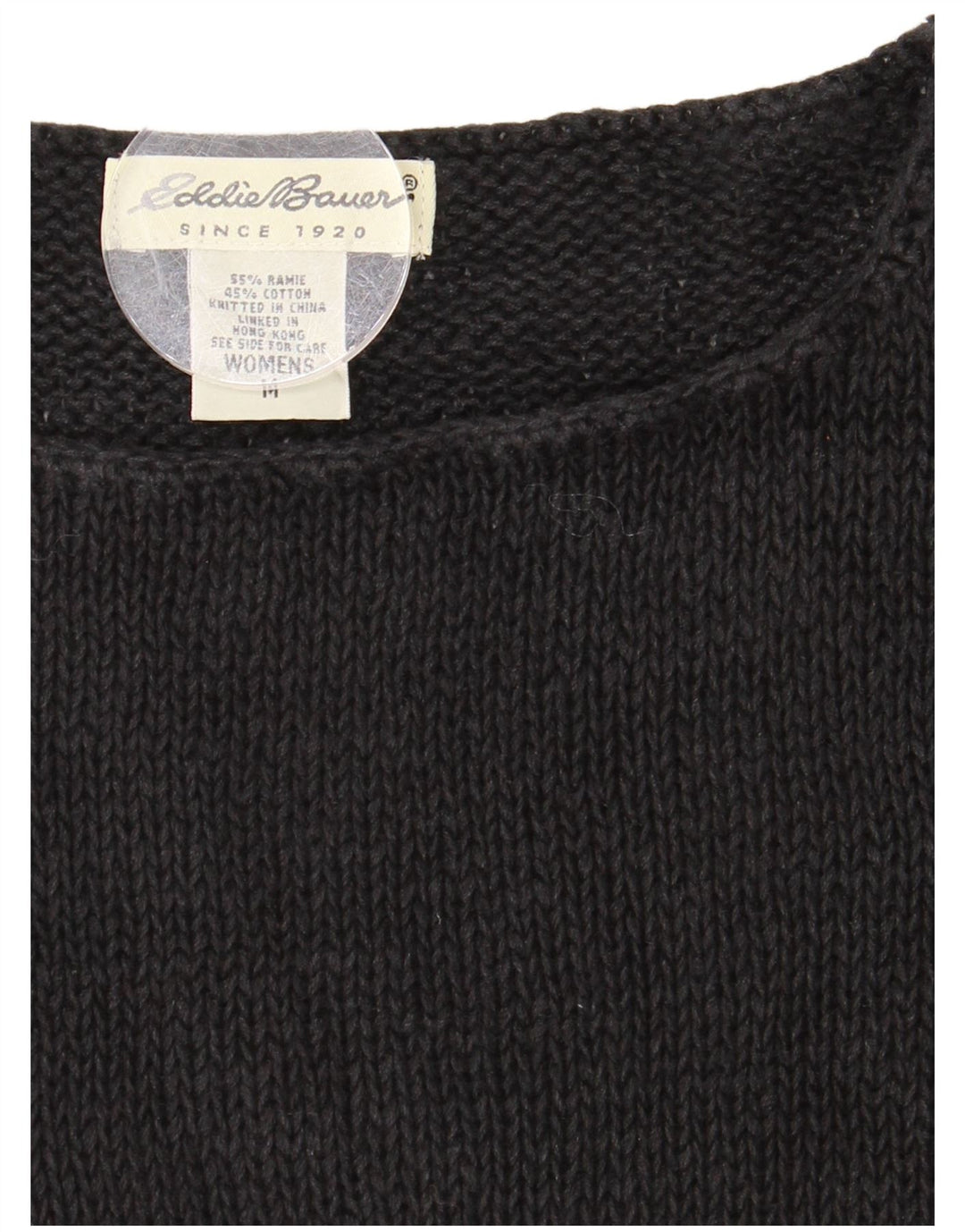 Eddie Bauer Womens Crop Boat Neck Jumper Sweater UK 12 Medium Black