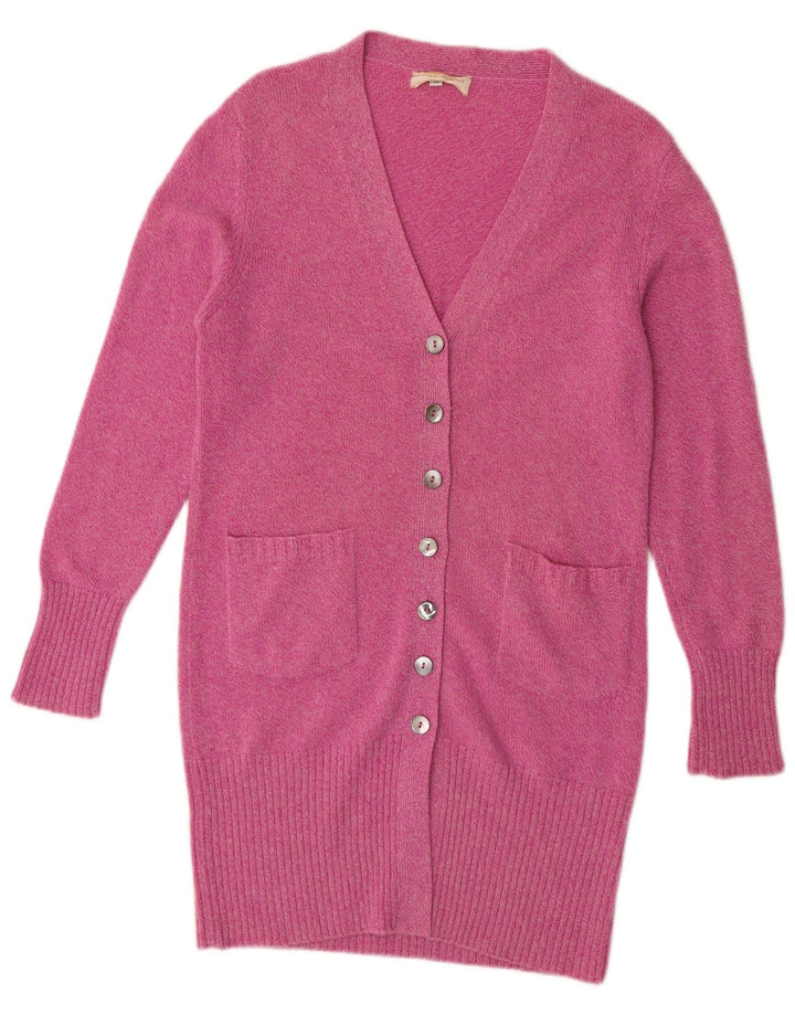 Andre Maurice Womens Longline Cardigan Sweater UK 14 Medium Pink Cashmere