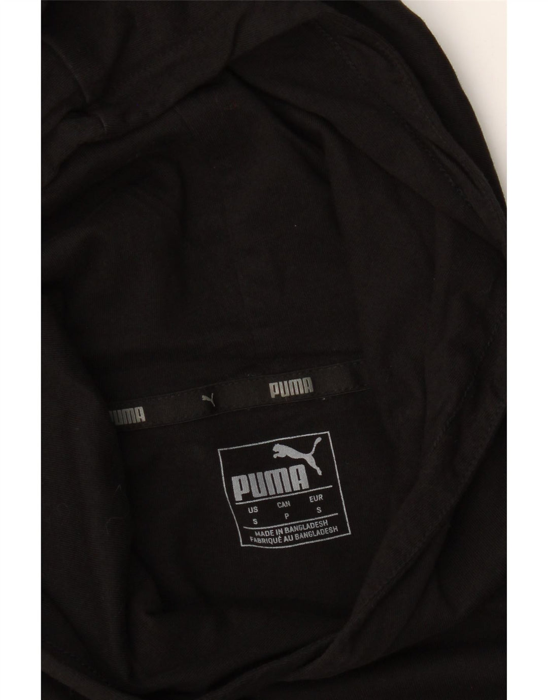 PUMA Mens Graphic Hoodie Jumper Small Black Colourblock Vintage Puma and Second-Hand Puma from Messina Hembry 