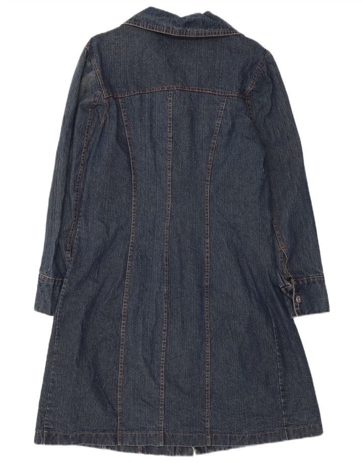 BELLINI Womens Denim Coat UK 14 Large Blue Cotton