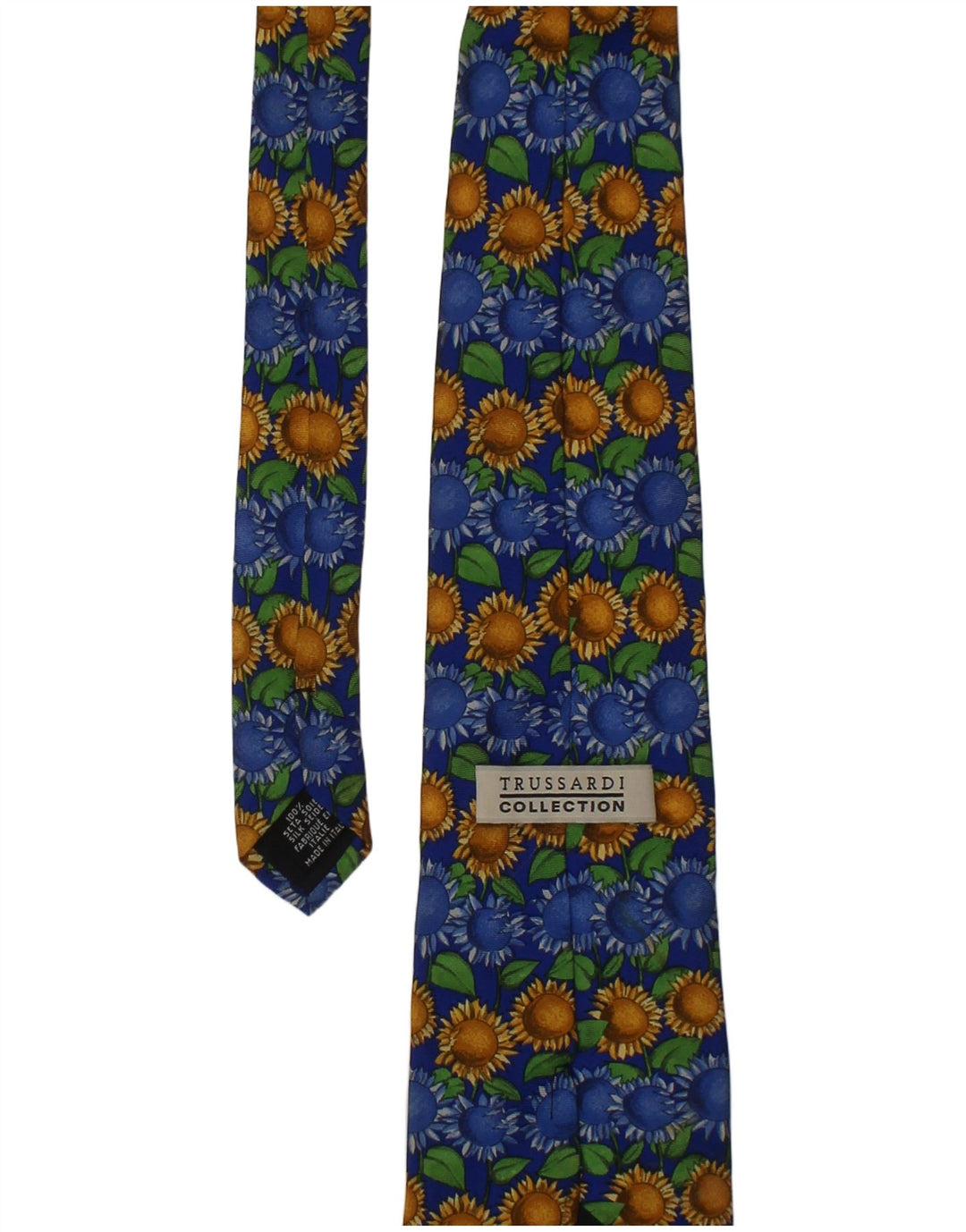 Trussardi Mens Graphic Tie One Size Blue Floral Silk