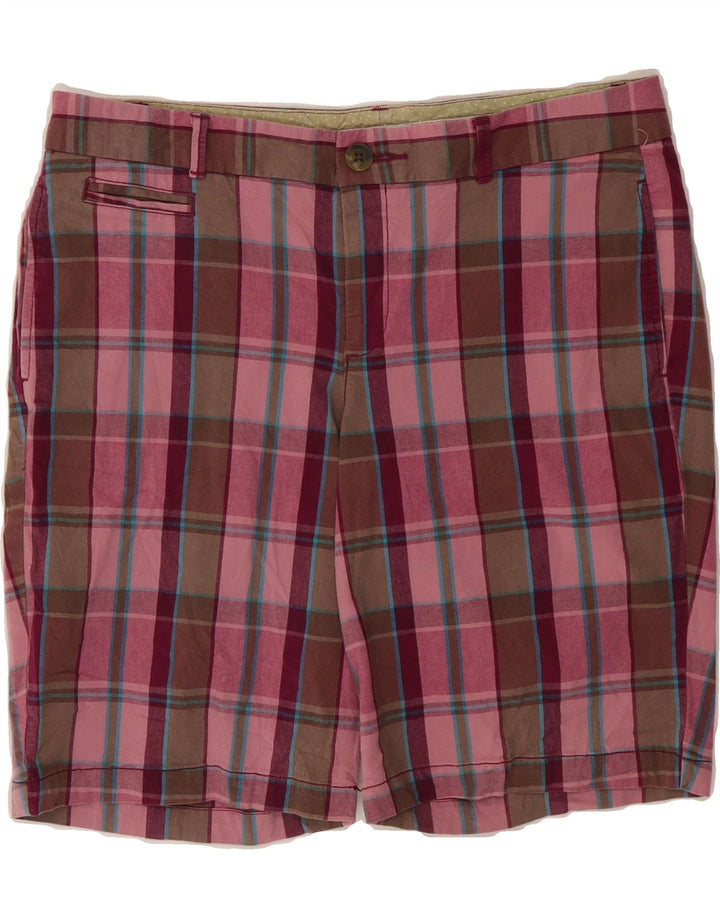 DOCKERS Womens Slightly Curvy Casual Shorts US 10 Large W32 Pink Check Vintage Dockers and Second-Hand Dockers from Messina Hembry 