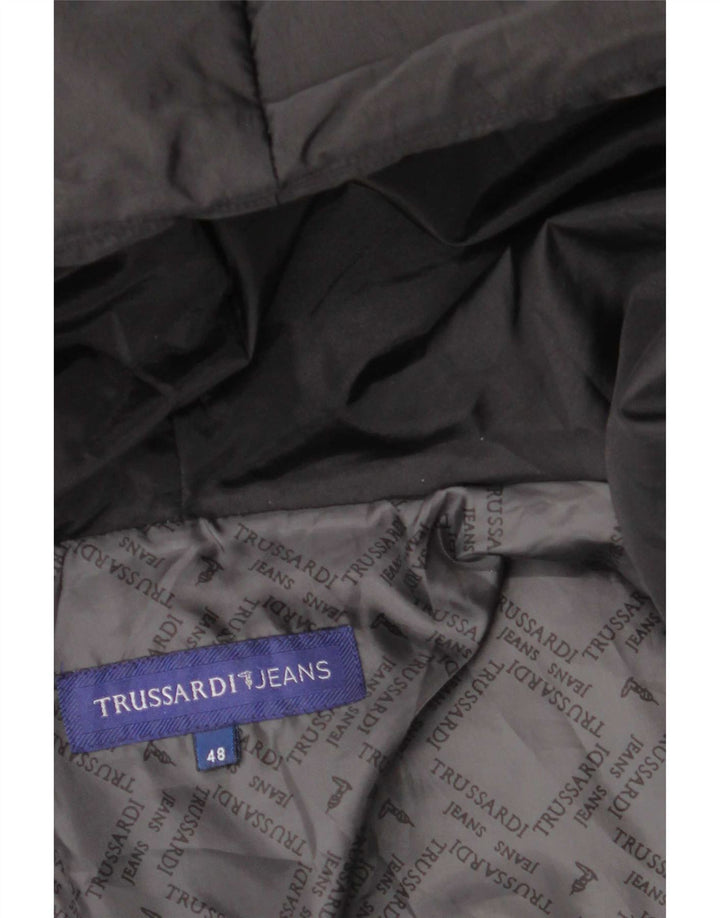 Trussardi Jeans Womens Hooded Padded Jacket IT 48 XL Black