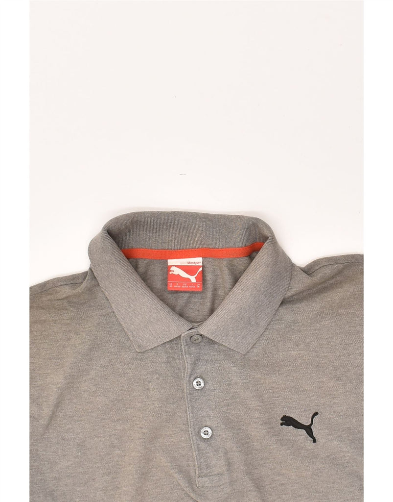 PUMA Mens Polo Shirt Medium Grey | Vintage Puma | Thrift | Second-Hand Puma | Used Clothing | Messina Hembry 