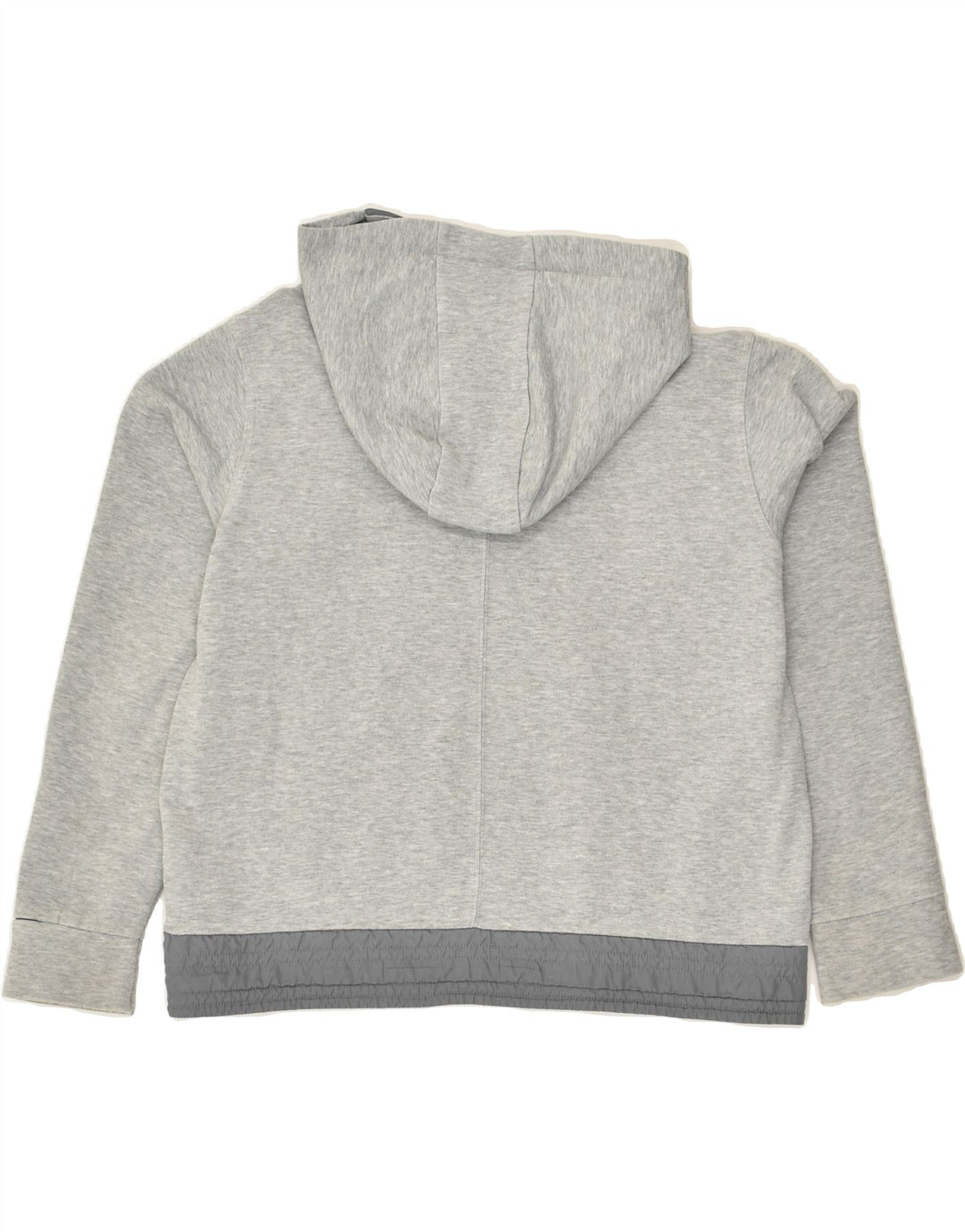 NIKE Womens Crop Hoodie Jumper UK 14 Large Grey Cotton | Vintage Nike | Thrift | Second-Hand Nike | Used Clothing | Messina Hembry 