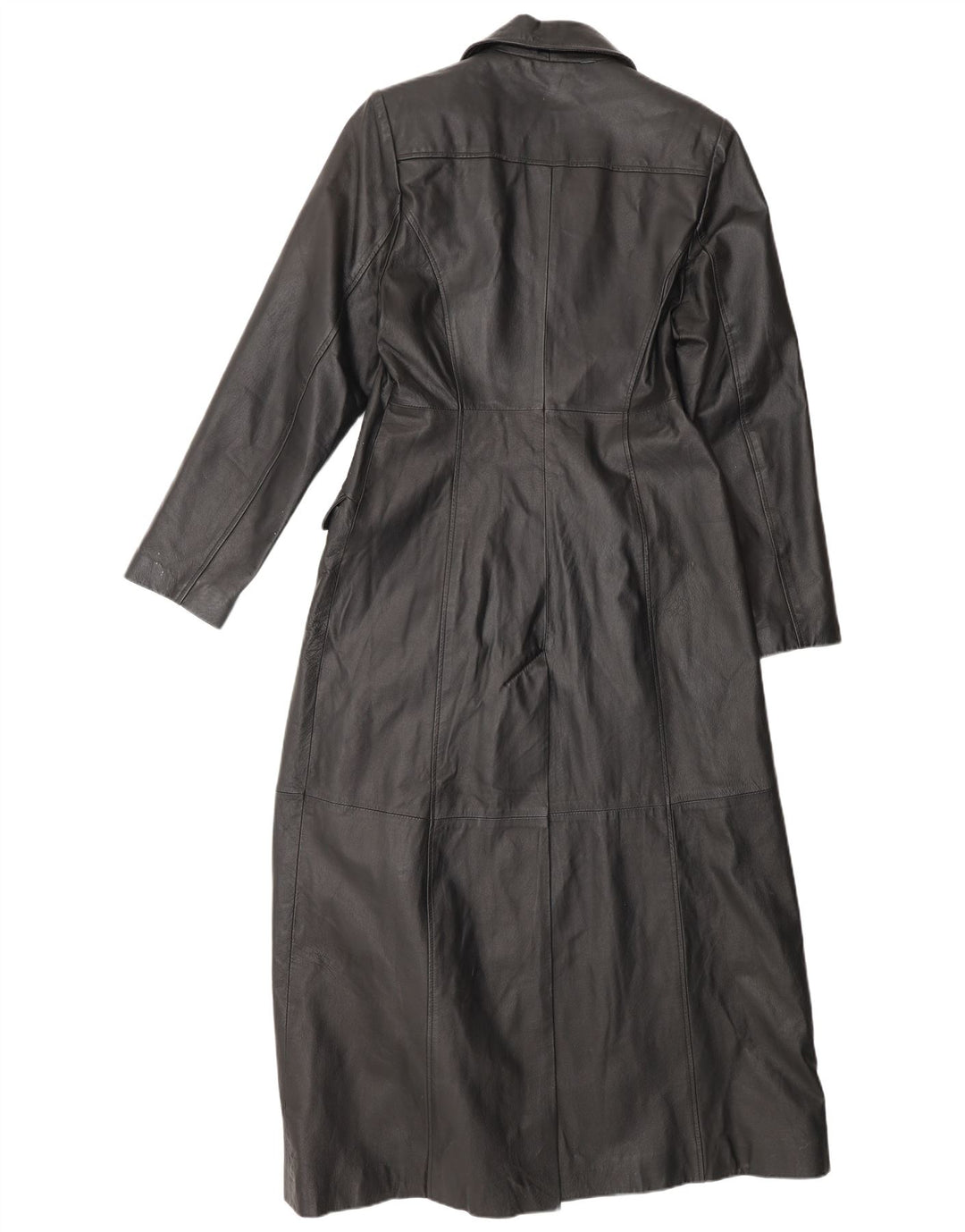 CAPELLE Womens Leather Coat UK 12 Medium Black Leather