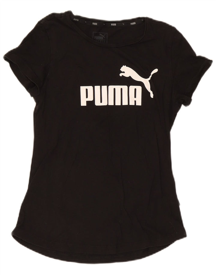 Puma Womens Graphic T-Shirt Top UK 10 Small  Black
