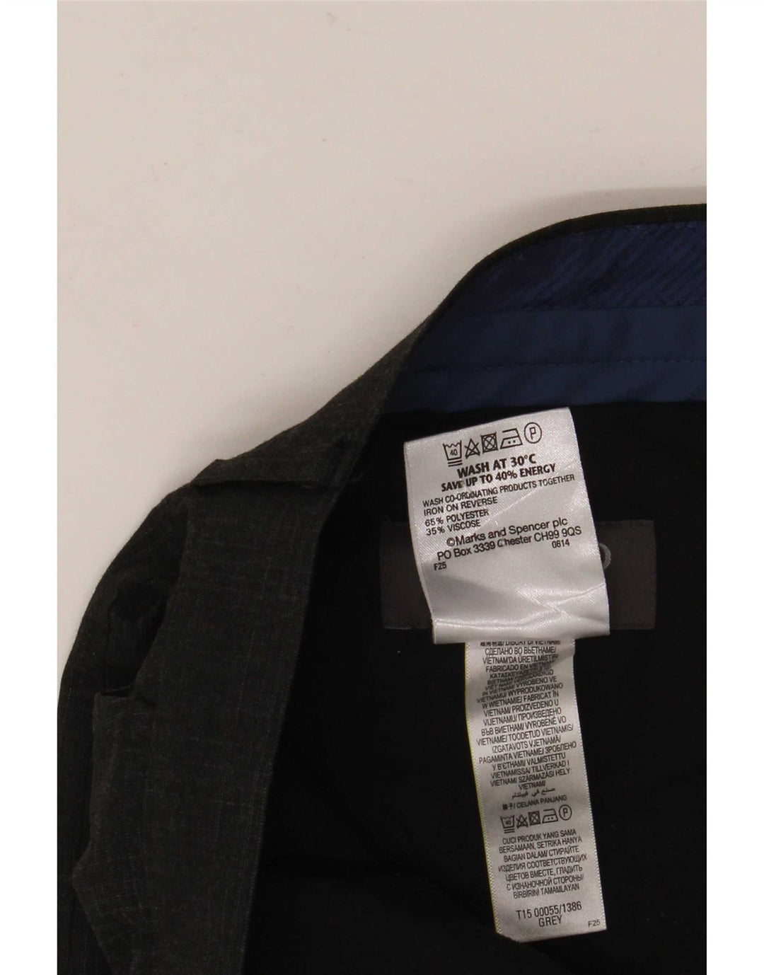 Marks & Spencer Mens Super Slim Fit Suit Trousers W32 L33 Grey Check