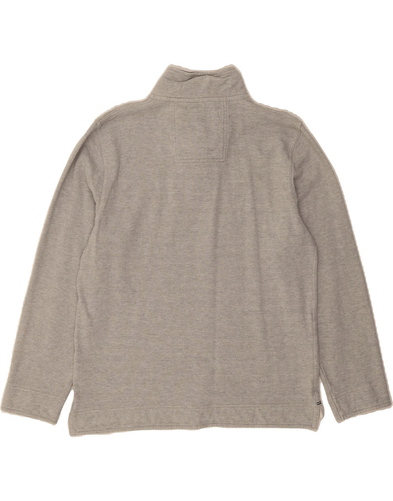 CREW CLOTHING Mens Zip Neck Sweatshirt Jumper Large Grey Cotton Vintage Crew Clothing and Second-Hand Crew Clothing from Messina Hembry 