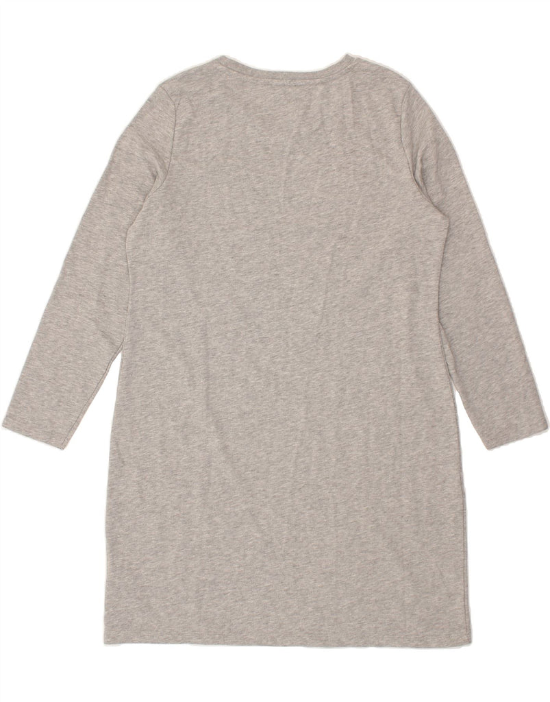 DKNY Womens Graphic Long Sleeve Jumper Dress UK 18 XL Grey Cotton | Vintage Dkny | Thrift | Second-Hand Dkny | Used Clothing | Messina Hembry 
