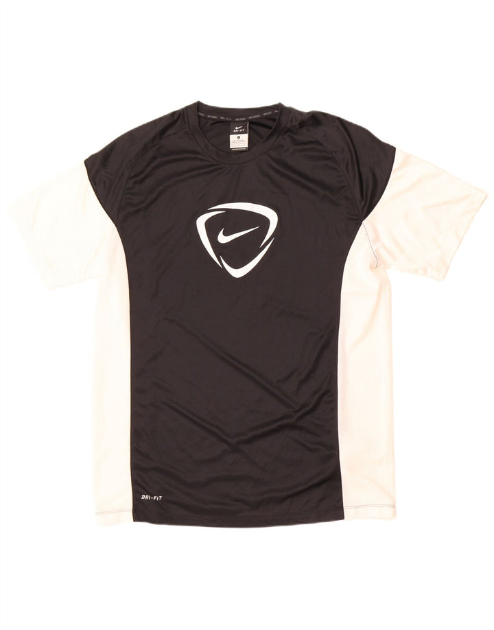 Nike Mens Dri Fit Graphic T-Shirt Top Large Black Colourblock Polyester