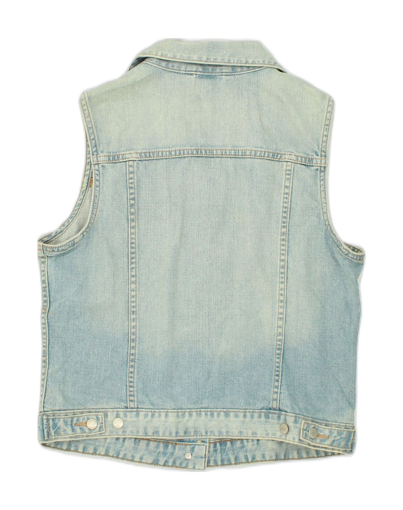 VINTAGE Womens Denim Gilet UK 14 Medium Blue Cotton | Vintage Vintage | Thrift | Second-Hand Vintage | Used Clothing | Messina Hembry 