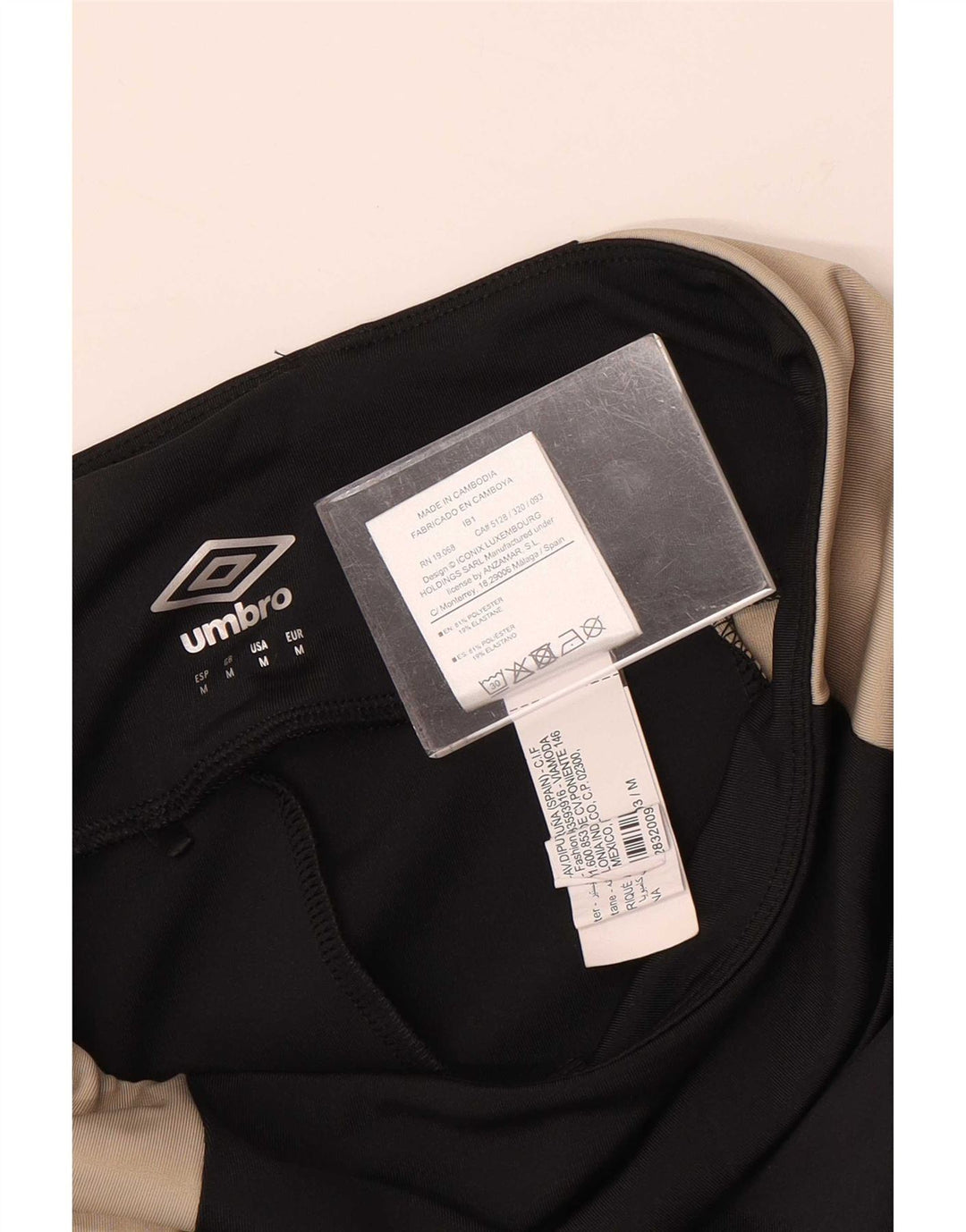 Umbro Womens Leggings UK 12 Medium Black Colourblock Polyester