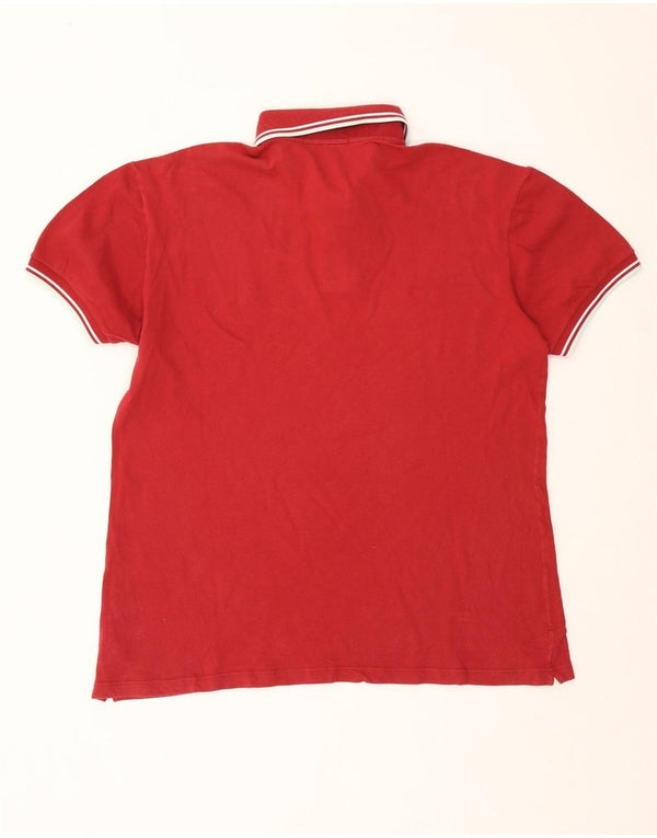 Fred Perry Mens Polo Shirt IT 48 Medium Burgundy Cotton