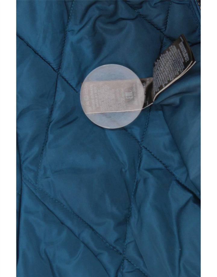 Marks & Spencer Womens Quilted Padded Jacket UK 12 Medium Blue Polyester