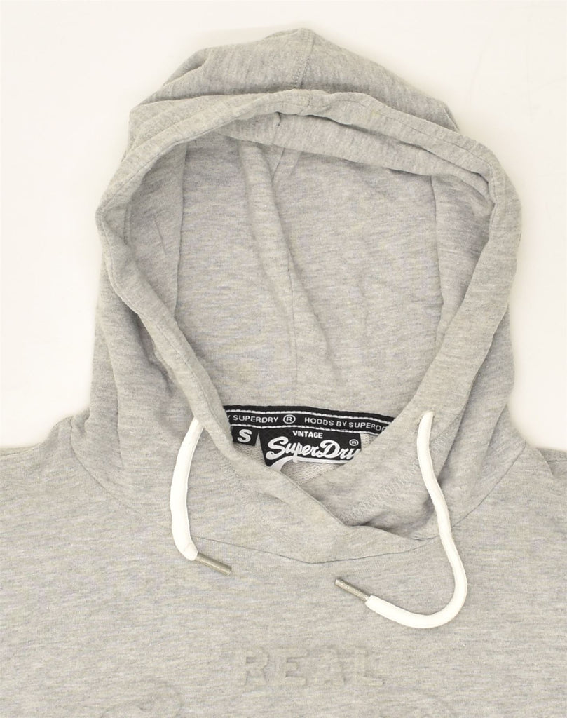 SUPERDRY Womens Real Graphic Hoodie Jumper UK 10 Small Grey Cotton | Vintage Superdry | Thrift | Second-Hand Superdry | Used Clothing | Messina Hembry 