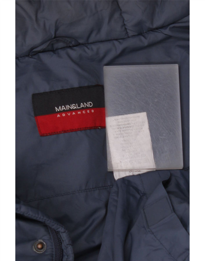 VINTAGE Mens Loose Fit Hooded Padded Coat UK 36 Small Blue Nylon