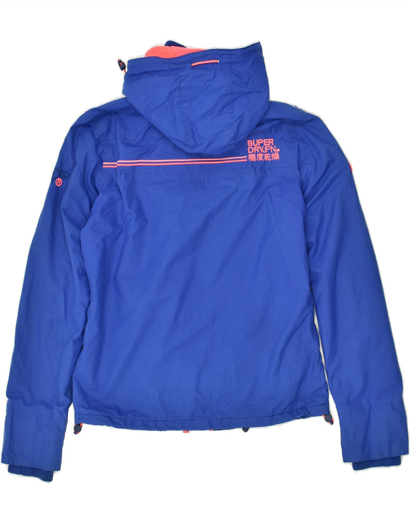 SUPERDRY Womens Windcheater Hooded Windbreaker Jacket UK 10 Small Blue | Vintage Superdry | Thrift | Second-Hand Superdry | Used Clothing | Messina Hembry 