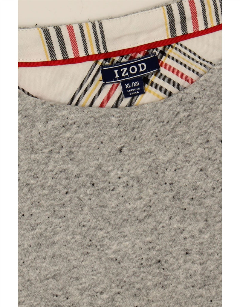 IZOD Womens Sweatshirt Jumper UK 18 XL Grey Flecked Cotton Vintage Izod and Second-Hand Izod from Messina Hembry 