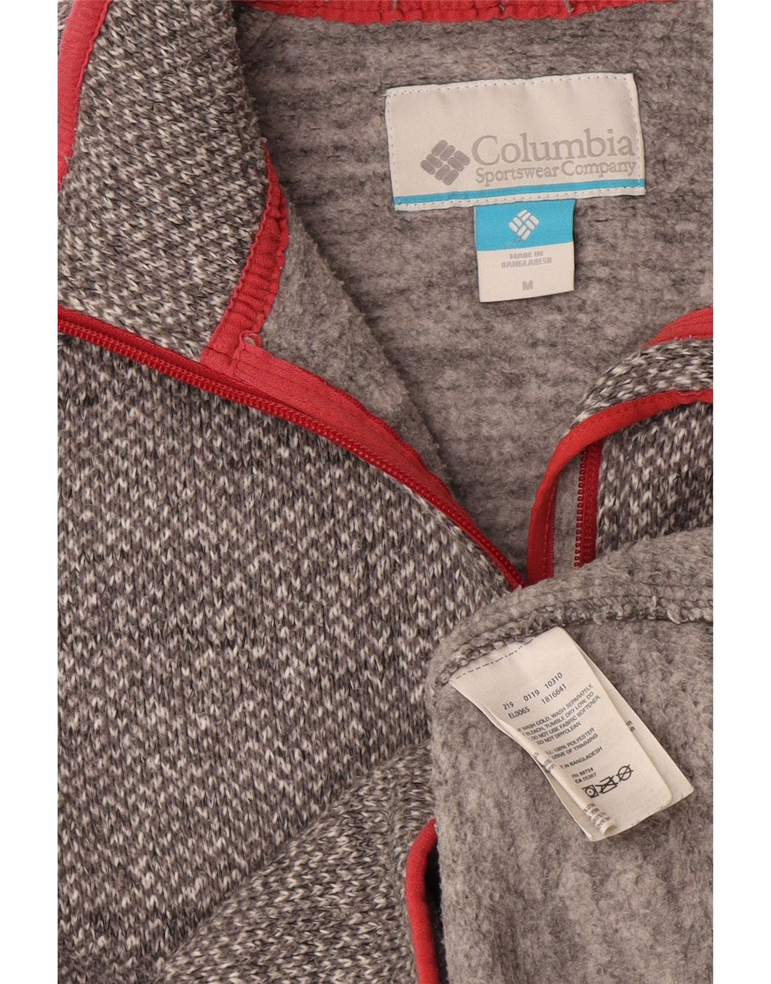 Columbia Womens Tracksuit Top Jacket UK 14 Medium Grey Flecked Polyester