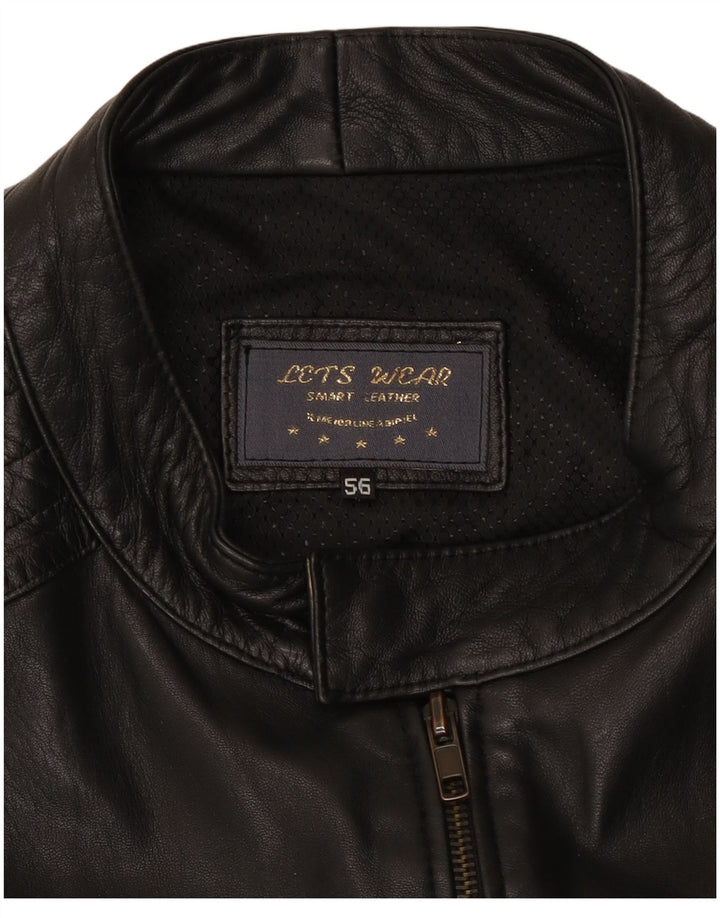 Vintage Mens Leather Jacket UK 38 Medium Black Leather